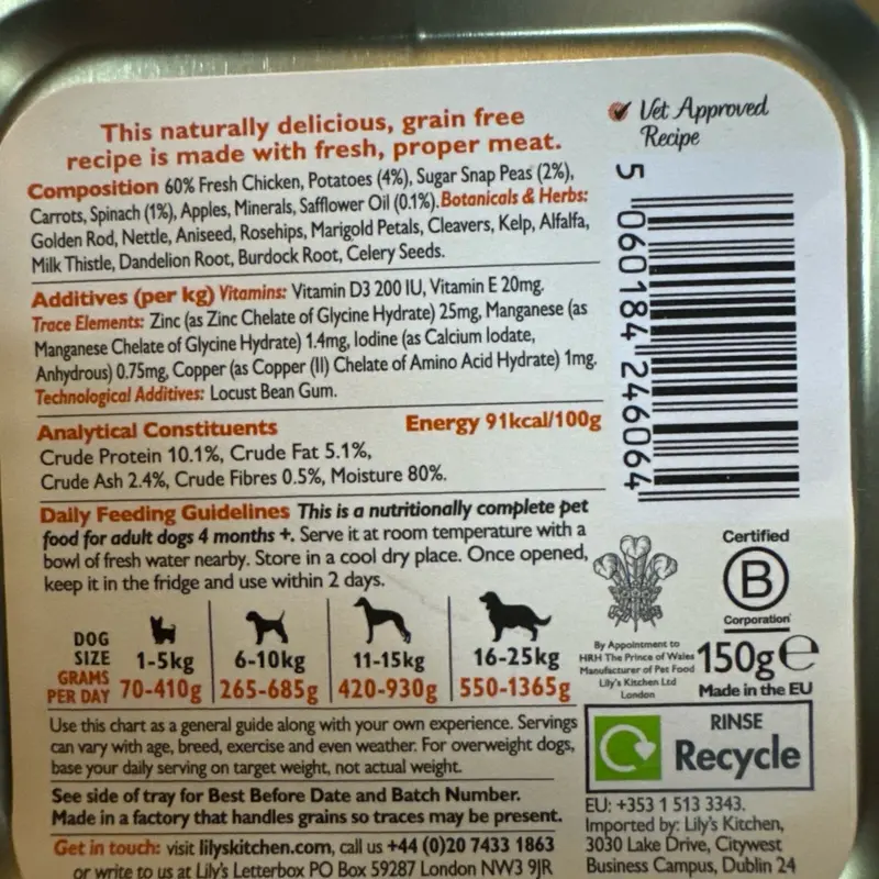 Lilys Kitchen - Dog Food Trays 150g Assorted Flavours 7