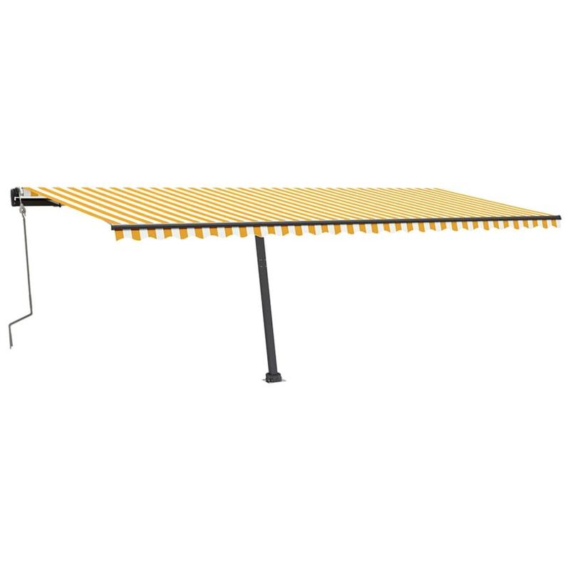 Freestanding Manual Retractable Awning 600x350 cm Yellow/White 2
