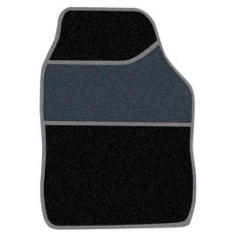 4PCS HEAVY DUTY UNIVERSAL BLACK CARPET & RUBBER MAT SET NON SLIP MATS 7