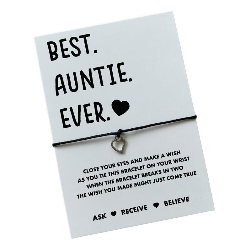 Auntie Wish Bracelet Gift for Auntie Auntie gift Auntie present Auntie card Auntie bracelet Present for Auntie Best Auntie Ever gift Heart bracelet Mother's Day gift for Auntie Birthday gift for Auntie Birthday present for Auntie 1