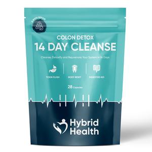 Hybrid Health Colon Cleanse 14 Day Detox Supplement for Men & Women | 28 High Strength Capsules | 2 Week Cleanse