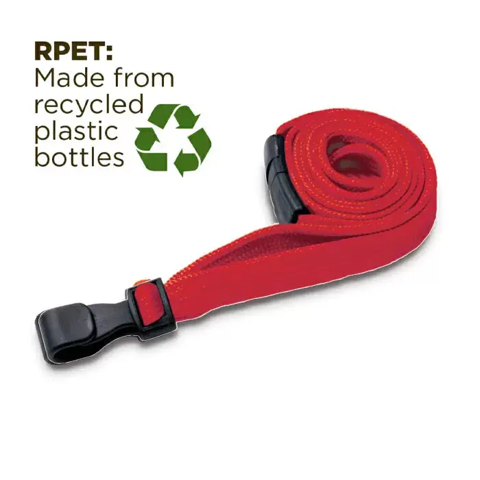 Red 10mm Wide Lanyards With Plastic J Clip (Packs of 1-100) 0