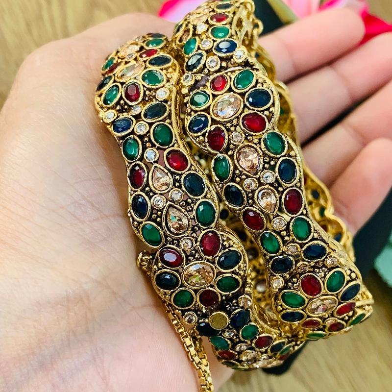 Gorgeous openable kada bangles Anniversary Auspicious Birthday Engagement trending jewellery 0