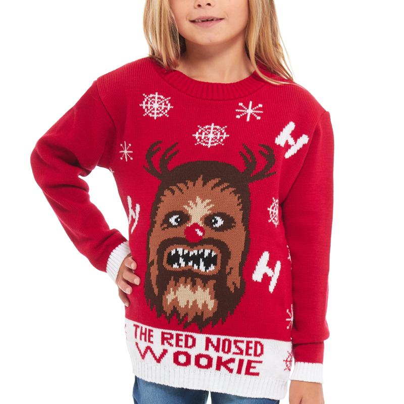 Kids Christmas Jumper | Festive Sci-Fi Red Furry Character Xmas Sweater | Knitted Holiday Sweater with Space Character Design | Cosy Winter Christmas Jumper | Perfect for Holiday Parties | Unisex Holiday Outfit | Christmas Gift Idea Size 2-3 to 13-14 2
