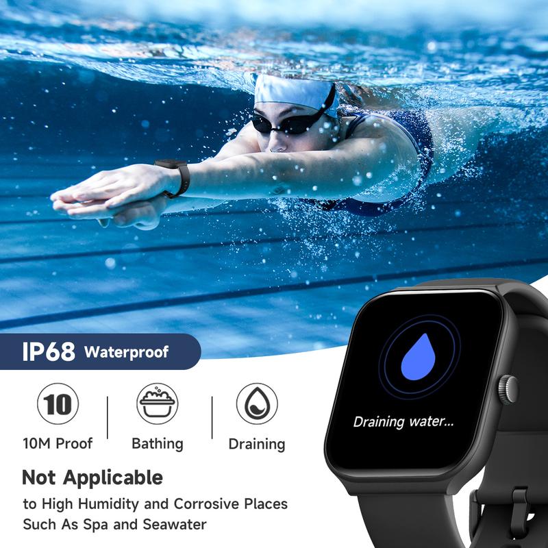 TOOBUR Smart Watch with BT Answer/Make Calls, Smart Voice Assistant, Sleep Tracking, IP68 Waterproof, Step Calorie Activity Tracker, 100 Sports Fitness Tracker, 1.95" Smartwatch for Men Women, Compatible iOS&Android Phones 7