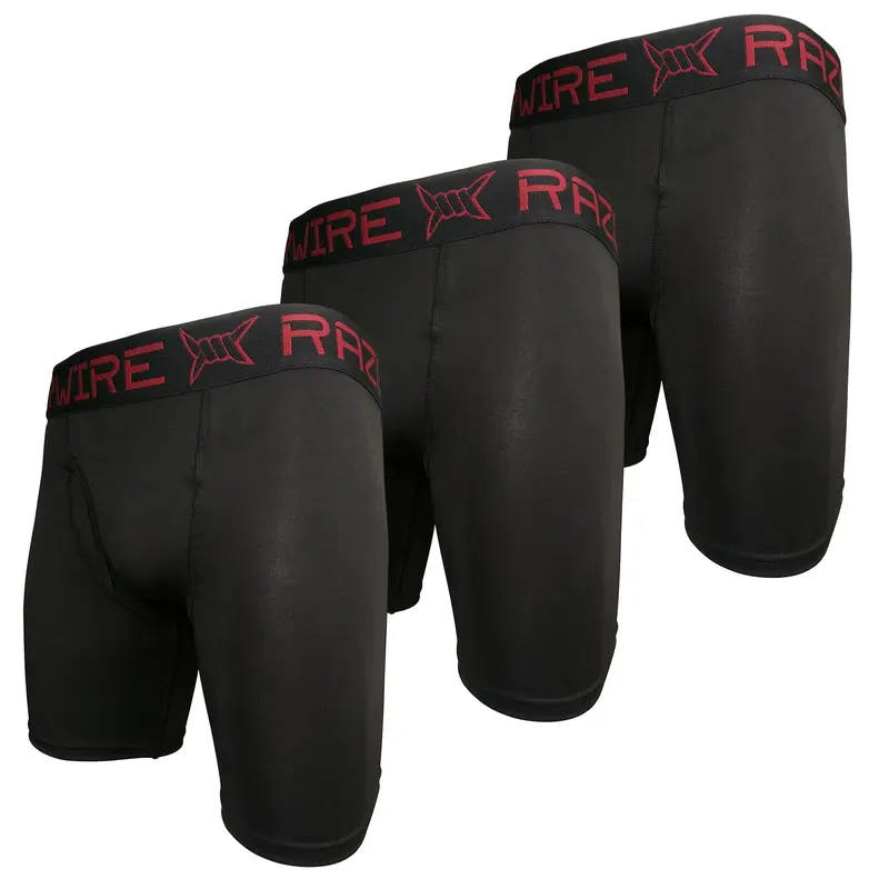RAZORWIRE Ultimate Omega Mens Boxers 3 Pack Boxer Shorts Stretch Soft Fitted Trunks Underwear Longer Leg  Sports 0