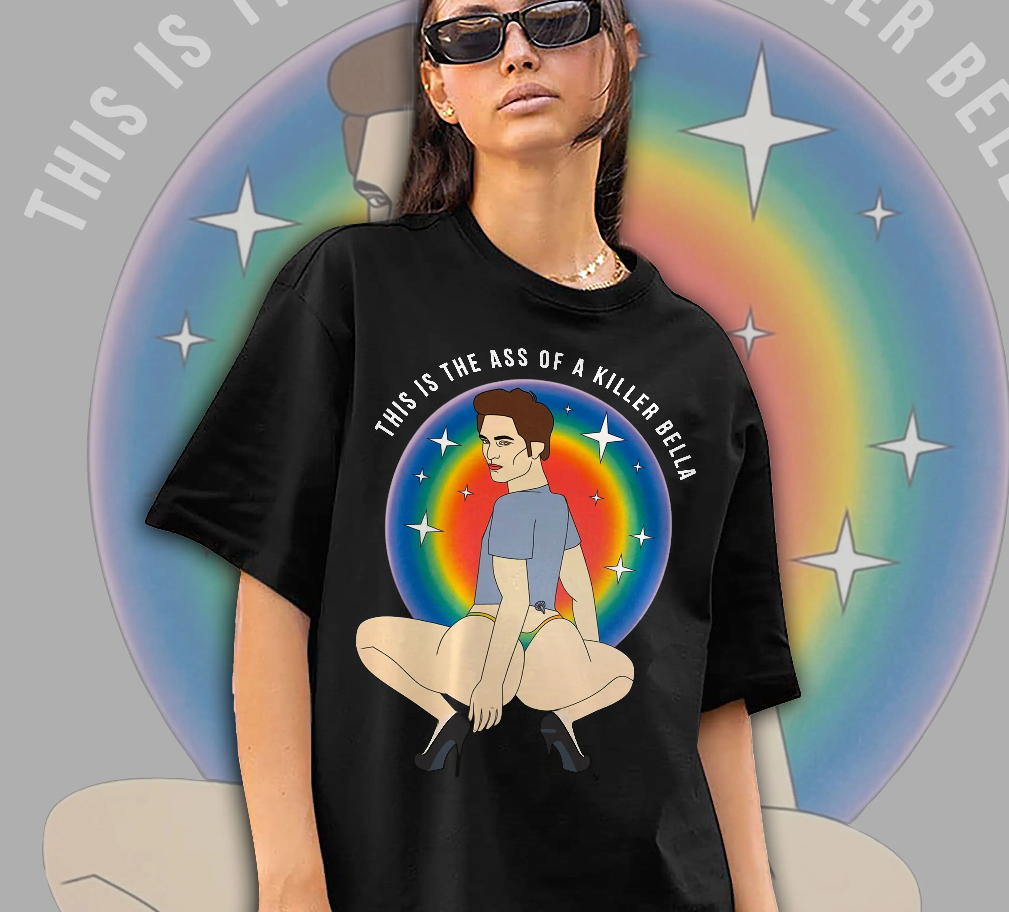 This Is The Ass Of A Killer Bella Retro Shirt, Inappropriate Shirt, Funny Meme Shirt, Offensive shirt, Twilight Tee, Twilight Meme Shirt Cotton Menswear Streetwear Top Tshirt