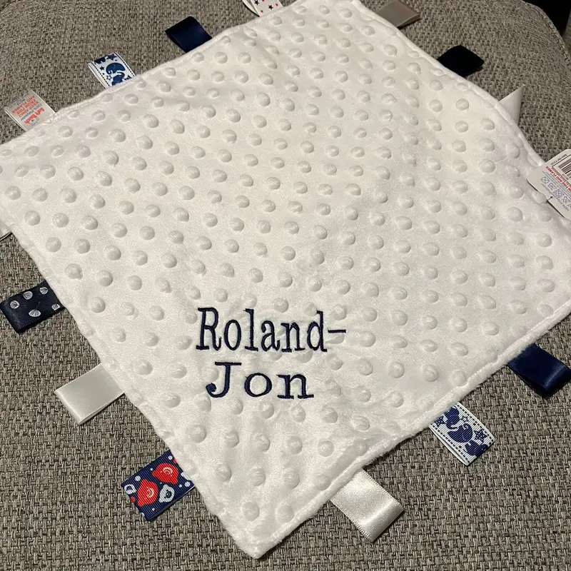 Personalised taggie blanket 4