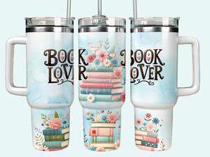 Personalised Book Lover 40oz Tumbler for Hot and Cold Drinks - Flask Drinkware Cup Mug Gift