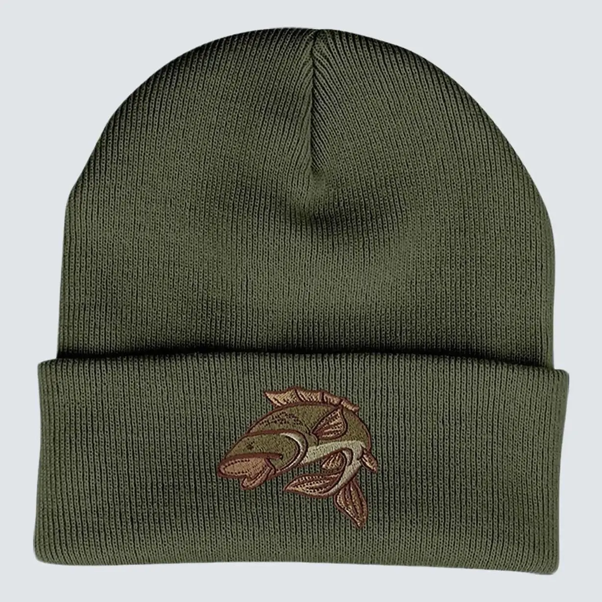 Embroidered Carp Beanie - Perfect Gift for Fisherman - Winter Fishing Hat Cap skull  cap beanie  outfits