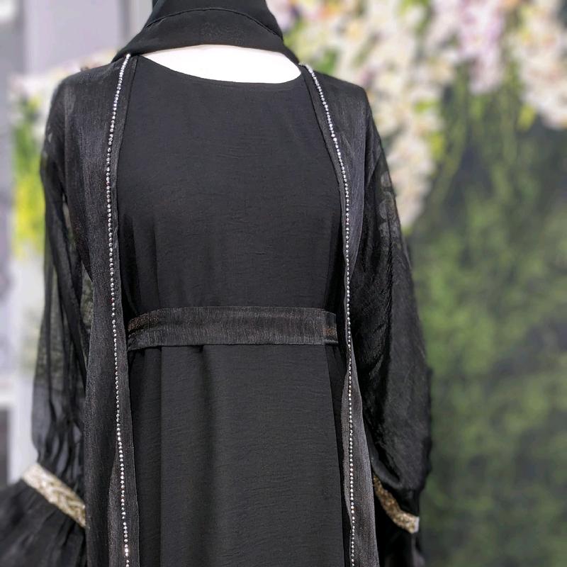 Lowest price- Abaya Set with Hijab - 2 Tone Muslim Women Clothing 3