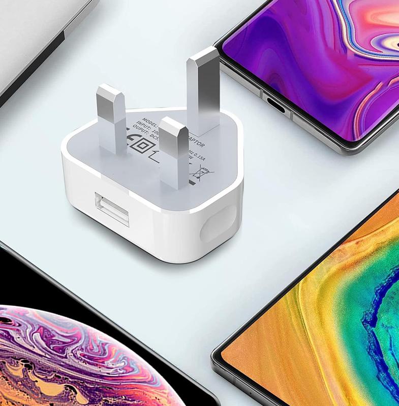 USB Charging 1 Amp, 1 Port, Mains Charger Adaptor 5W, Electronic Smartphone Mobile Device 3