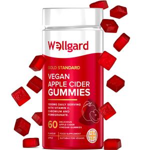 Wellgard Vegan ACV Apple Cider Vinegar Gummies Edible Dietary Supplement, Vitamin Gummies, Not Tablets, Energy Gummies, Vitamins Women, Gummies Women