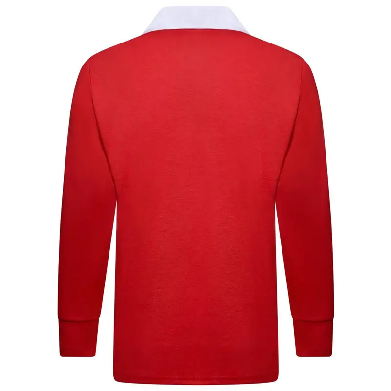 Men’s Plain Rugby Long Sleeve Sport Jersey  Embroidered Logo 2