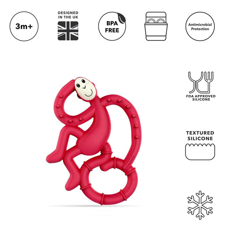 Rubine Mini Monkey Teether 1