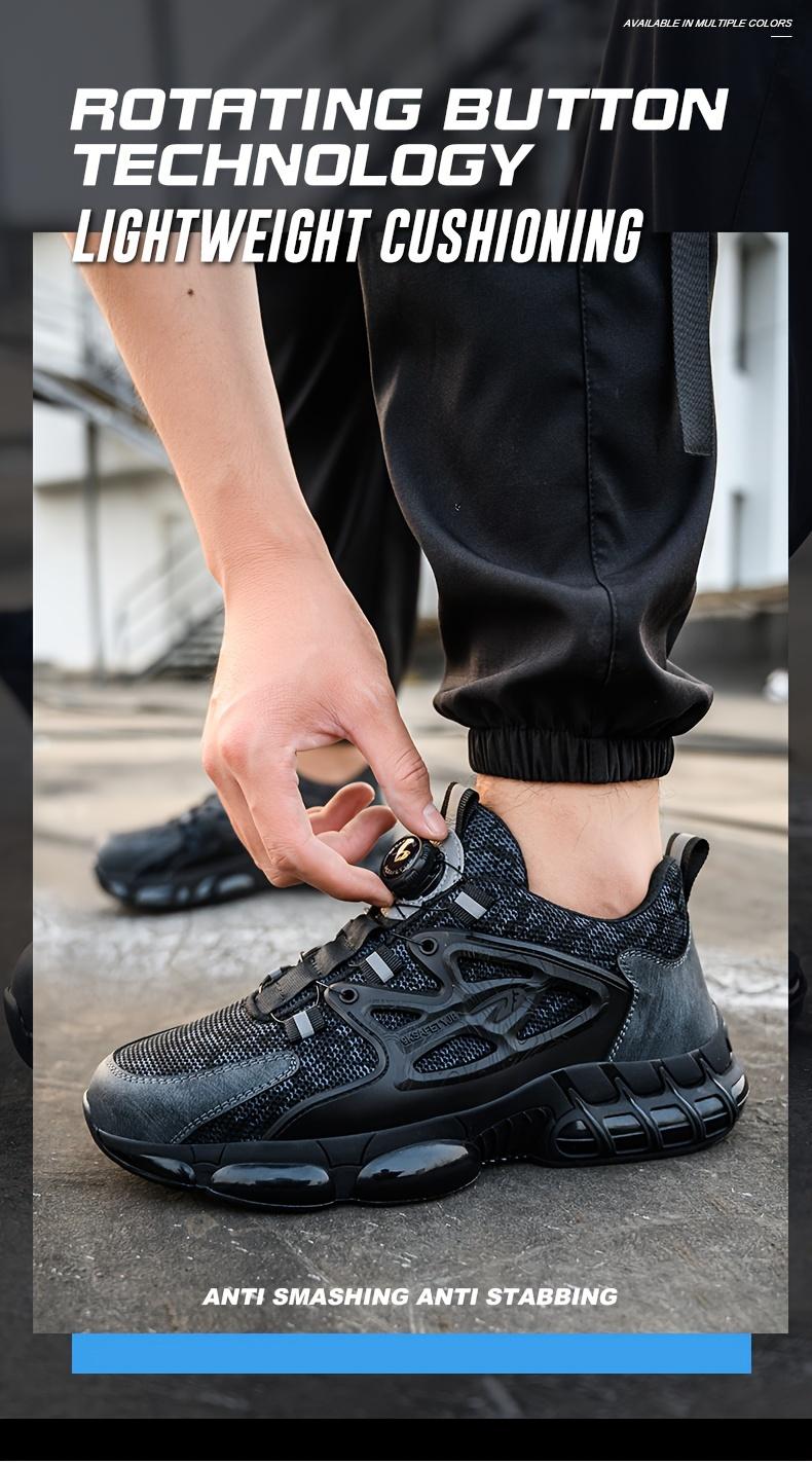 Product Introduction of Safety Composite Toe Sneakers for Men & Women, Lightweight Non-Slip Work Shoes, Air Cushion, Low Top, Fabric Upper, PVC Sole, Round Toe, for Hiking, Outdoor, Daily Wear, All-Season 3