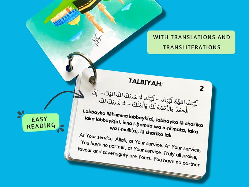 Product Introduction of Umrah Dua Flash Cards, Step by Step Duas for a Complete and Valid Umrah, Umrah Made Easy 5