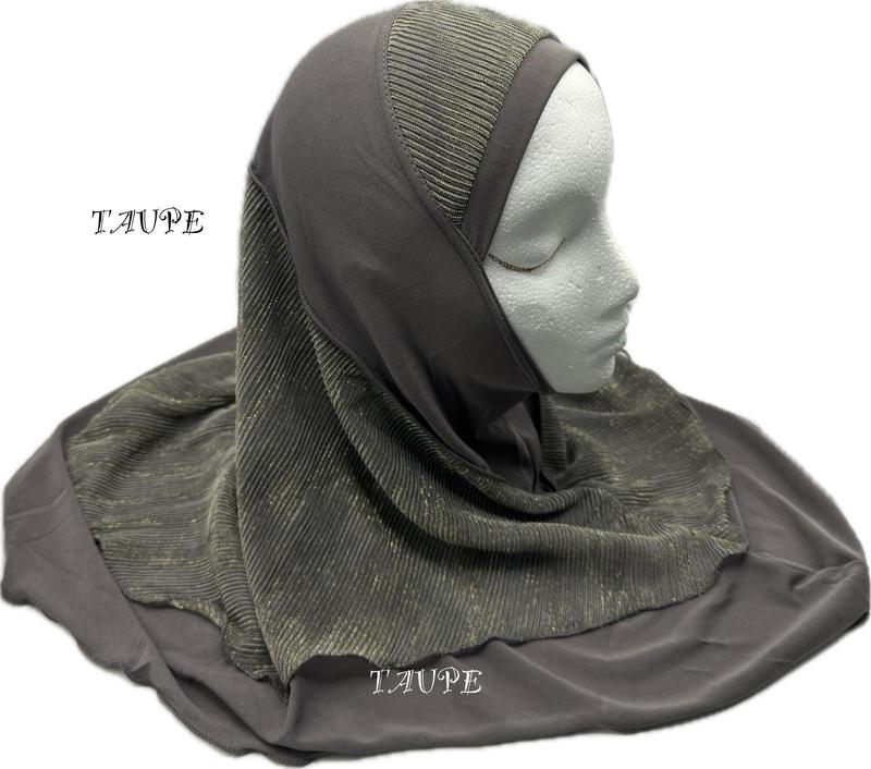 Girls’ Instant Pull-On Hijab with Lurex Trim | Modest Wear for Ages 4-13 | Comfortable, No-Pin Hijab in 10 Colors | Sparkly, Easy-Wear Design for School, Everyday, and Special Occasions 2