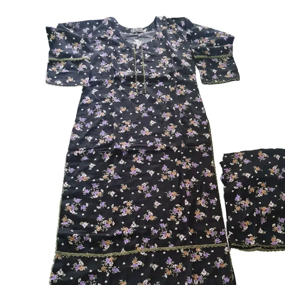 readymade pakistani suit with purple flower
