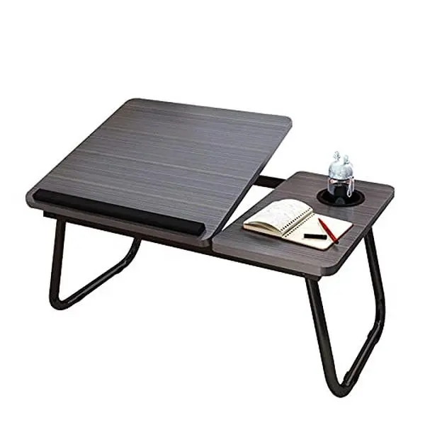 Laptop Bed Table, Bed Desk with Foldable Legs & Cup Slot, Adjustable Trays, Reading Book Holder Notebook Laptop Stand Laptop Tray for Bed, Sofa,Terrace,Carpet, Black furniture table  mountain coffee  tables modern  table portable adjustable  table 0