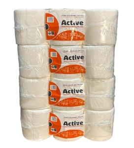 24 Rolls White Active Centerfeed 166mm x 300 Sheets Embossed 2 Ply Cleaning Disposable