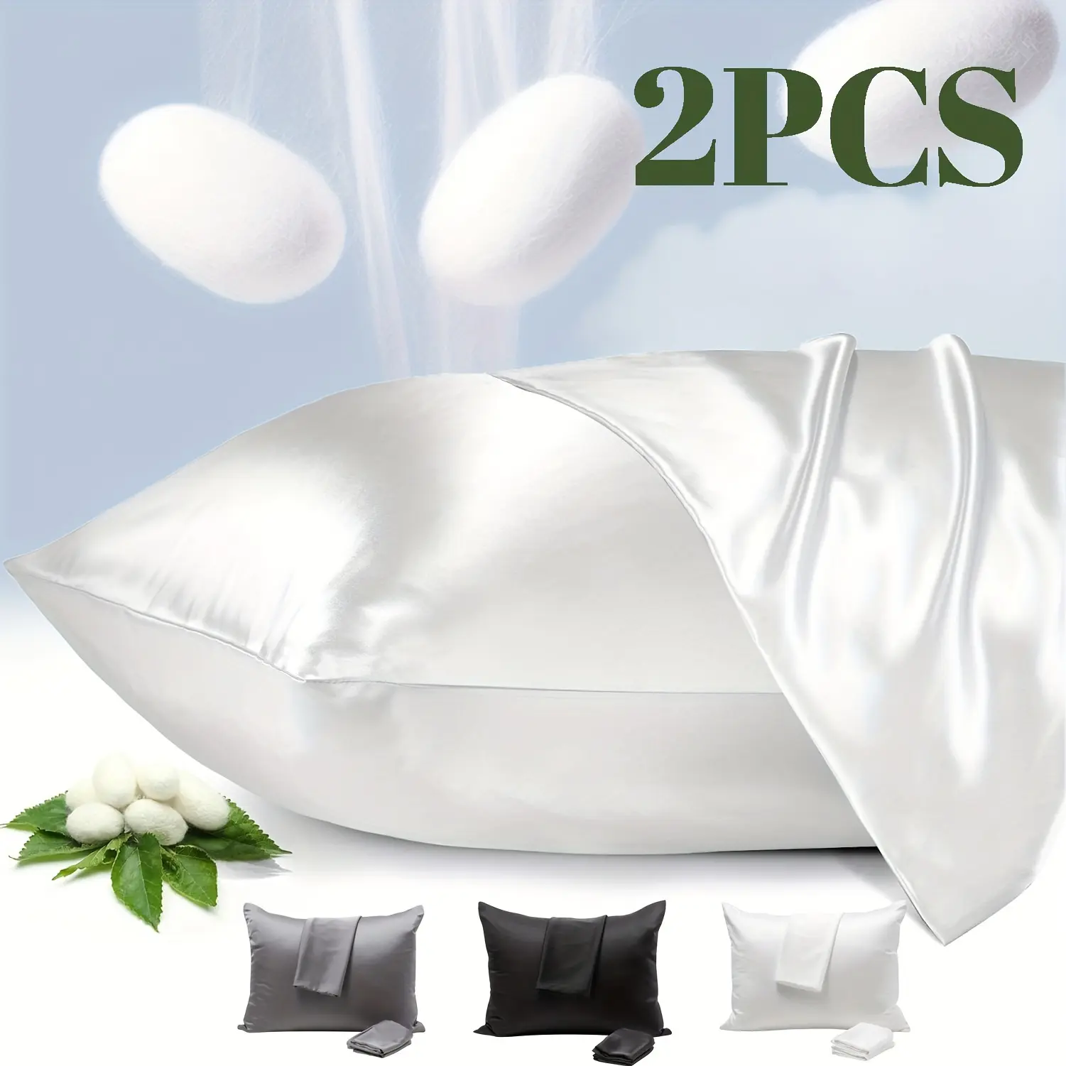 2 Pcs 100% Mulberry Silk Pillowcases, Silk Pillow Cases For Hair And Skin, Silky Smooth Bed Pillow Cover With Hidden Zipper, Present For Women Men