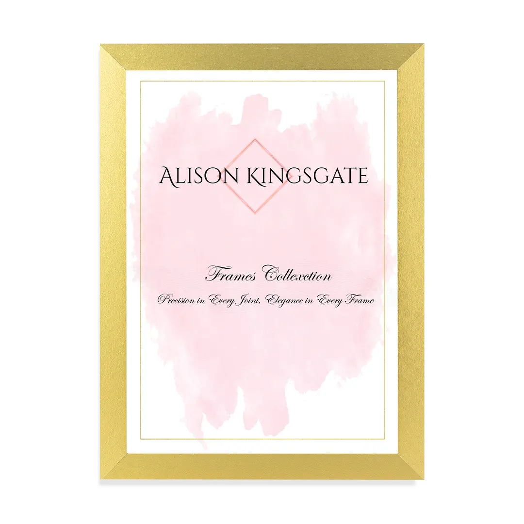 60 x 40cm Photo Frame, Poster Frame to Display Photos, Gold Frame for Artwork Displays, Landscape & Portrait Photo 40 x 60cm Frame for Pictures, Decor Gift Ideas Gold Frame, Wooden MDF Board, Handmade UK Frames, Alison Kingsgate