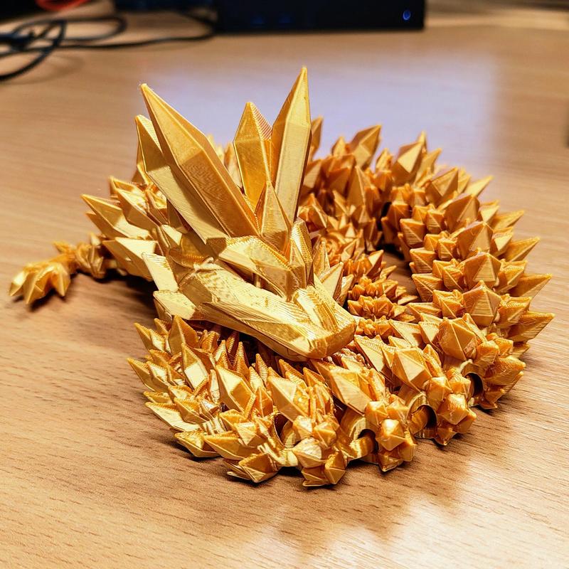 Mesmerizing Crystal Articulating Dragon Fidget Toy | 3D Printed Stress Relief 1