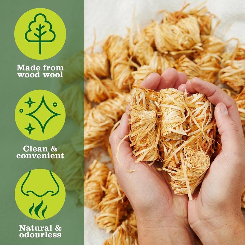Flamers Natural Firelights Perfect For Kitchen Indoor Outdoor Fireplaces Eco Friendly Long Lasting Utensils Quick Lighting Firestarter For Campsites Bonfires and More Pack 24 5