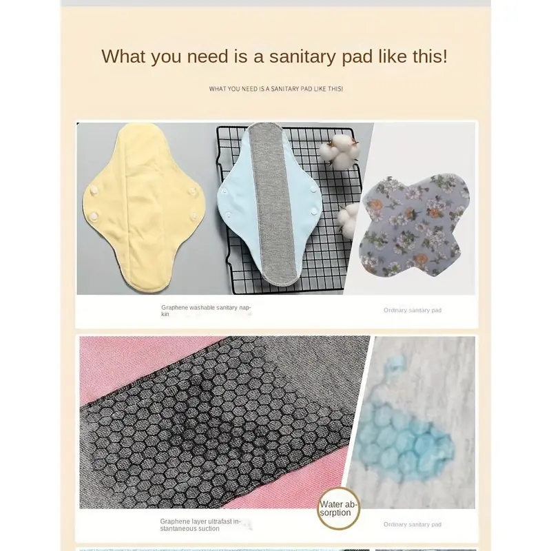 5pcs Washable Adult Diapers - Waterproof, Leak-Proof & Aseptic Graphene Underwear Pads for Elderly 7
