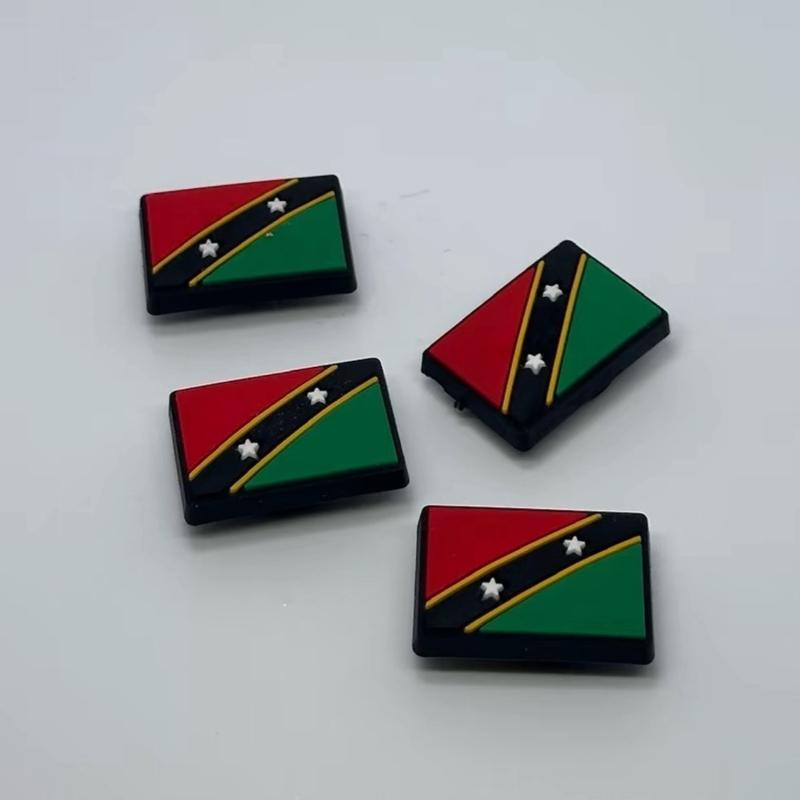 World Flags Shoe Charm croc Charms Jibbitz for crocs Clogs shoe accessories culture day rep your flag African Caribbean European Flags food plush Footwear Decor 4
