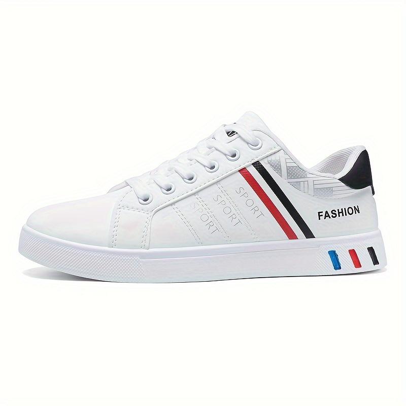 Product Introduction of All-Season Men's Striped Lace-up Sneakers - Breathable PU, Durable PVC Sole, Casual Comfort Fit Closed Sports Shoes Sports Shoes Training Trainer Runner Running Boy Athletic Footwear Walking Shoes 14