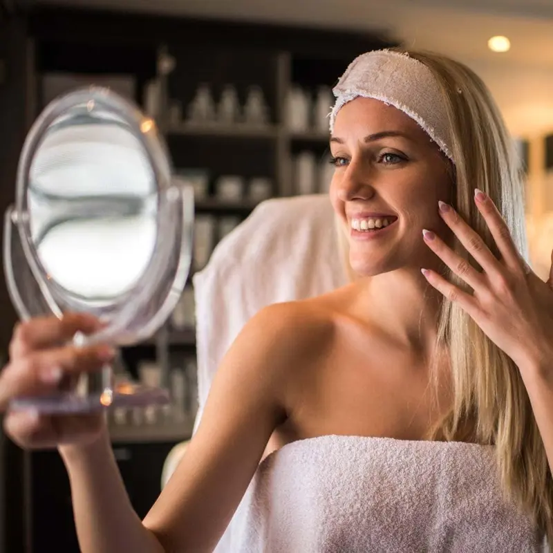 Makeup Mirror with Stand, 1X/15X Magnification Double Sided 360 Degree Swivel Magnifying Mirror, 6.25 Inch Portable Table Desk Counter top Mirror Bathroom Shaving Mirror 7