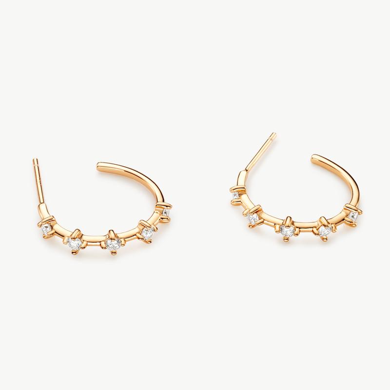 'Astra' Lab Diamond 0.4ct Hoops in Sterling Silver or 18ct Gold Vermeil 2