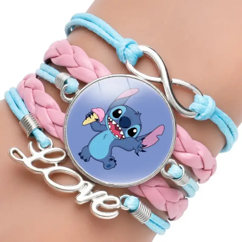 Stitch - Handmade Pendant Double Rope Bracelet - Girl Cartoon Telescopic Bracelet - Perfect Kids Birthday / Christmas Gift - Many Different Designs 8