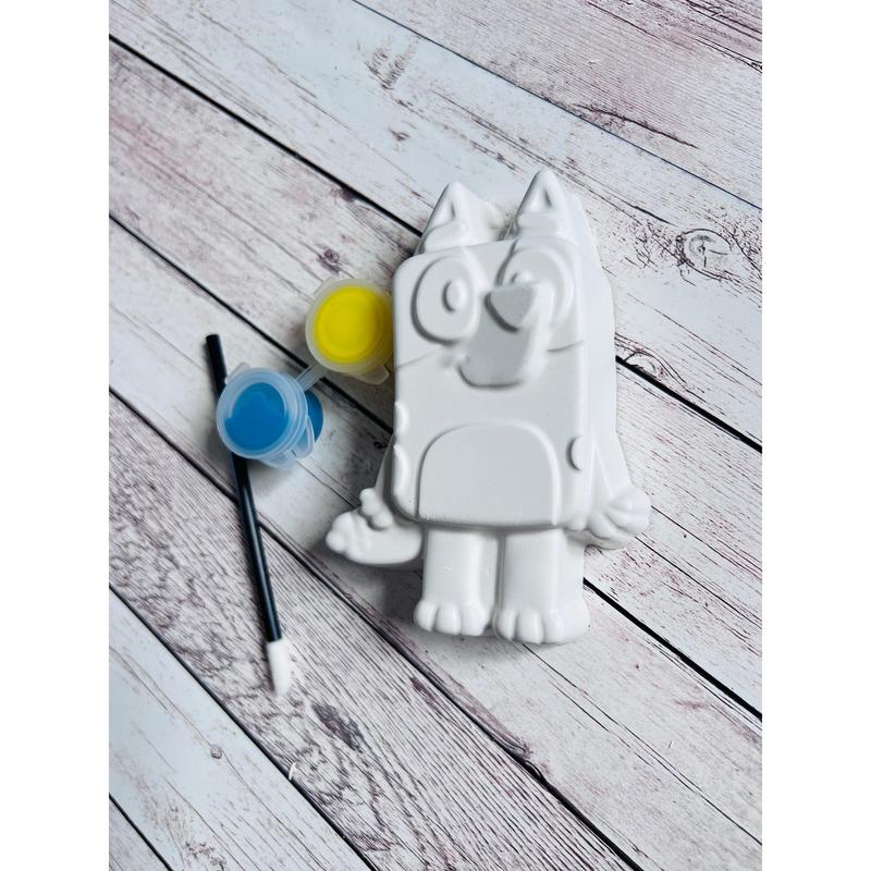 Paint your own plaster of Paris blue dog - Activity set - Childrens Gifts - Gift - Painting - Party favour - decor - Character gift 3