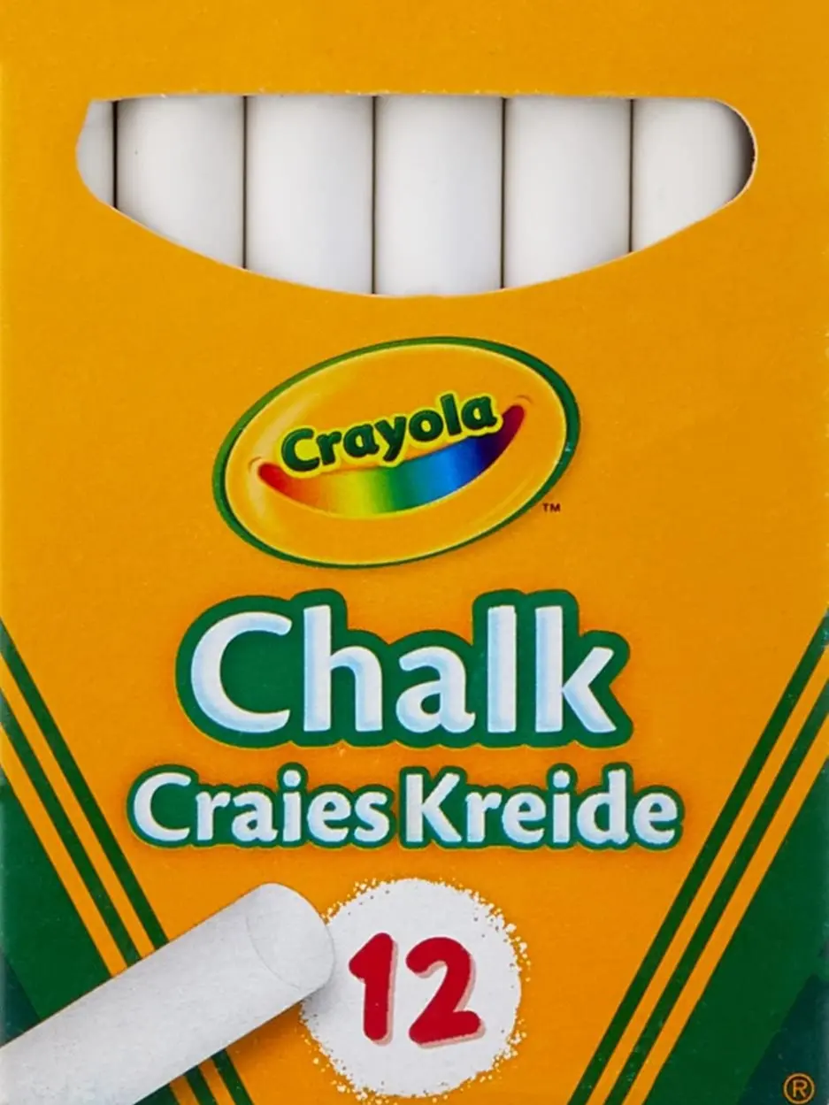 CRAYOLA Anti-Dust White Chalk 12 Count (Pack of 1) | Smooth Texture Makes Writing & Drawing on Blackboards Easy! (Packaging may vary)