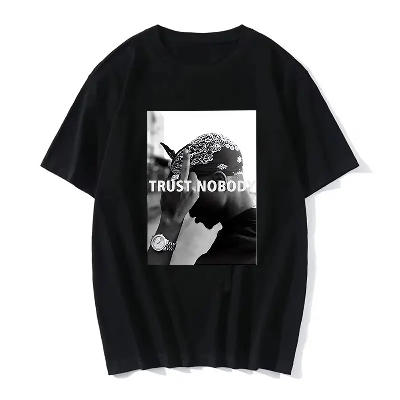 Summer Fashion T-shirt Rapper Tupac Top Hip Hop Street Wear Oversized Short Sleeve T shirt Men's And Women's Tshirts 3