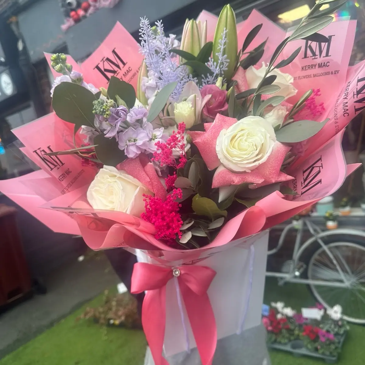 Playa Bianca Roses and Mixed Foliages Bouquet for Romantic Occasions - Decor