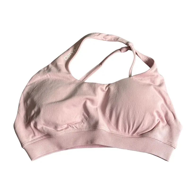 Dynamic Impact Sports Bra With Logo Women Seamless Halter Bra Open Back Yoga Top Bras Support Gym Crop Top Padded Sportswear 8