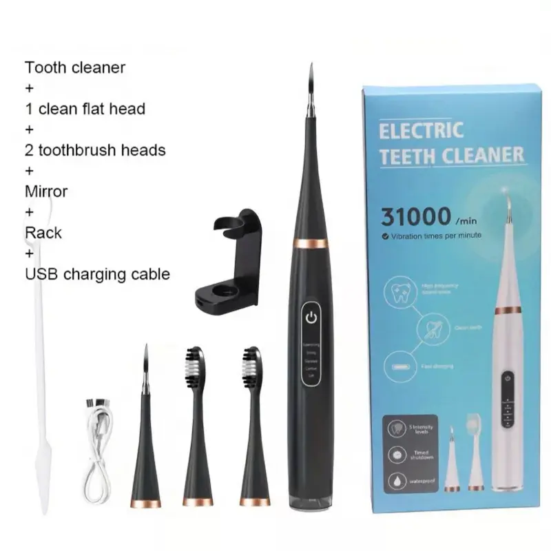 Electric Ultrasonic Tooth Cleaner Kit Dental Scaler Stain Remover Teeth Cleaning Oral 2