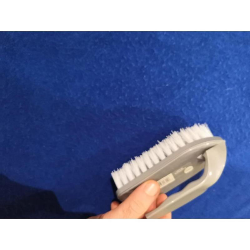 Iron Shaped Scrubbing Brush with Curved Grip Handle, Durable Fibres, Ergonomic Shape, Deep Cleaning, BPA Free, Silver 3