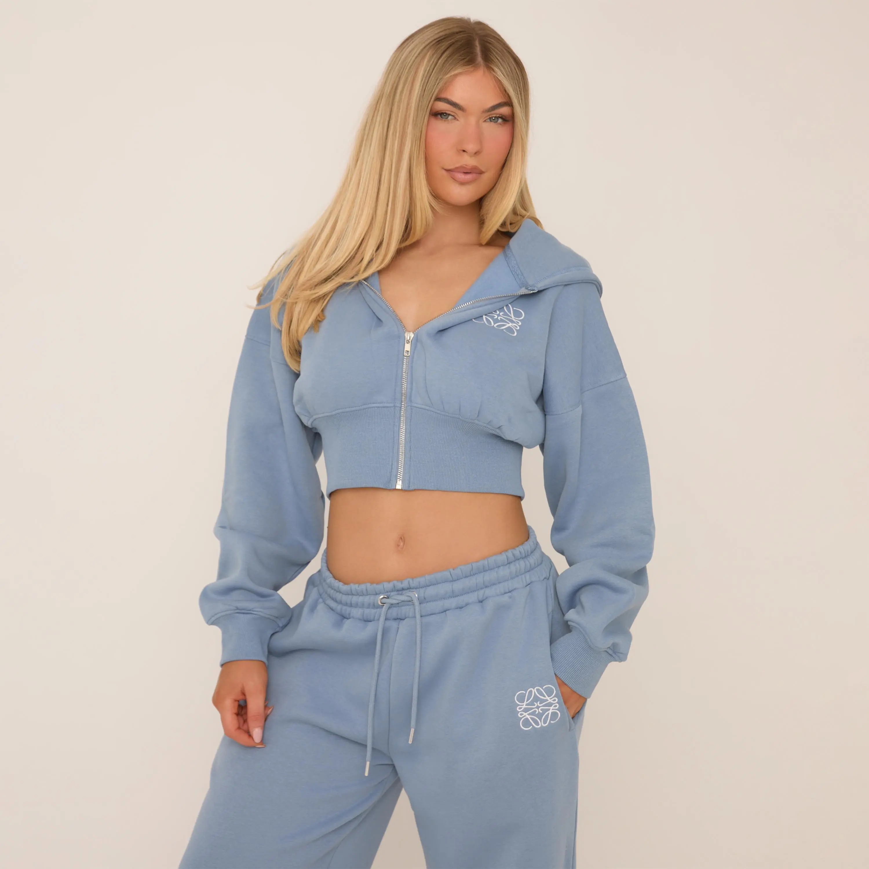 Swirl Graphic Detail Cropped Hoodie