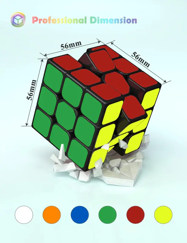 ROXENDA Speed Cube, Original Speed Cube Super-Durable Sticker with Vivid Colors (3x3x3) 1