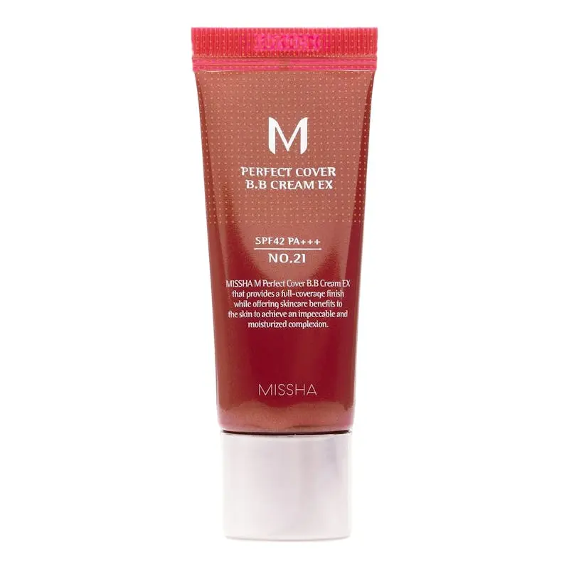 Missha M Perfect Cover BB Cream SPF 42 NO 21 Light Beige 20ML - Flawless Coverage Makeup