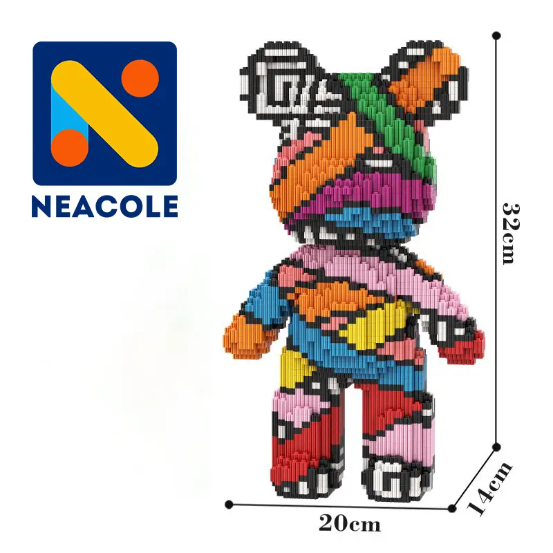 (Medium Bear) Bear Building Block, Neacole building block, 2025 New Year Gift, Gift for kids,Neacole New design bear, Princess Bear, Flower bear, Gift for your lover,Creative Decoration 6