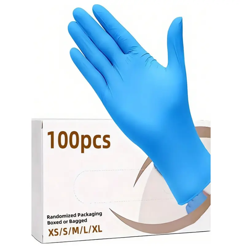 100pcs Multipurpose Nitrile Gloves - Waterproof, Anti-Static, Food-Safe & Durable 0