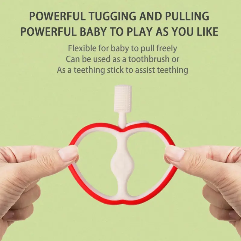 Super Cute Apple Silicone Teething Toy for Babies – Food Grade, Chewable & Durable Teether 3
