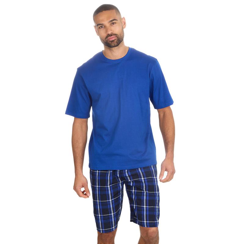 Mens 2-Piece Pyjama Set Short Sleeve T-Shirt Bottoms Loungewear Set S-XXL 1