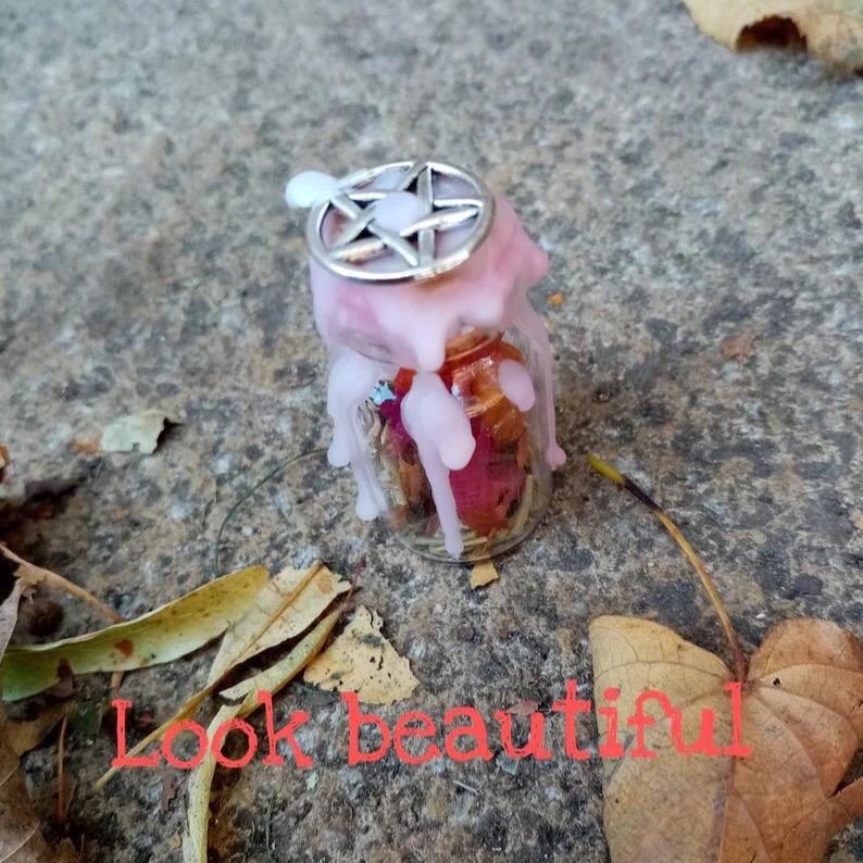 Powerful handmade witch bottle spell jars carry or place in home, choose your intention whether it’s money, luck, love, weight loss, protection. Containing herbs and oils and sealed with wax 5